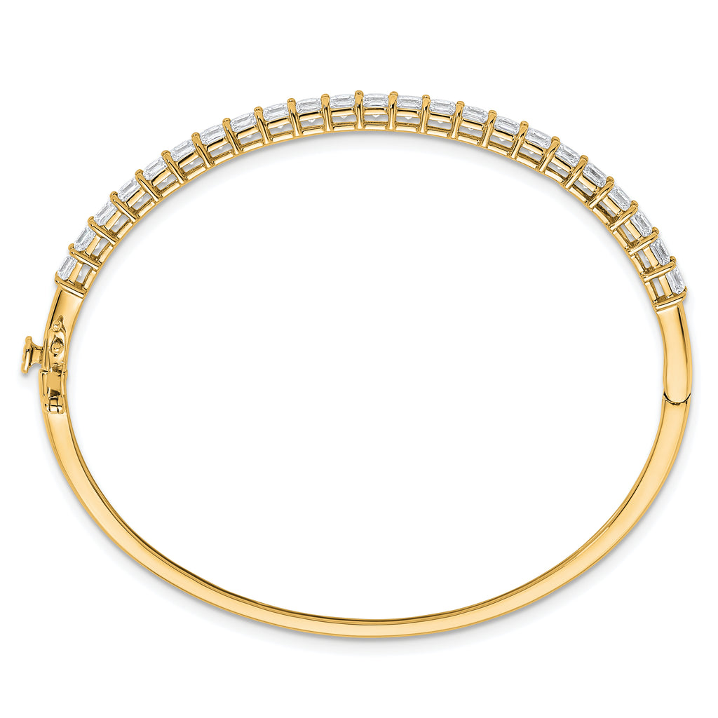 14k 4 1/6 carat Lab Grown Diamond VS+ F+ Complete Hinged Bangle