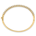 14k 4 1/6 carat Lab Grown Diamond VS+ F+ Complete Hinged Bangle