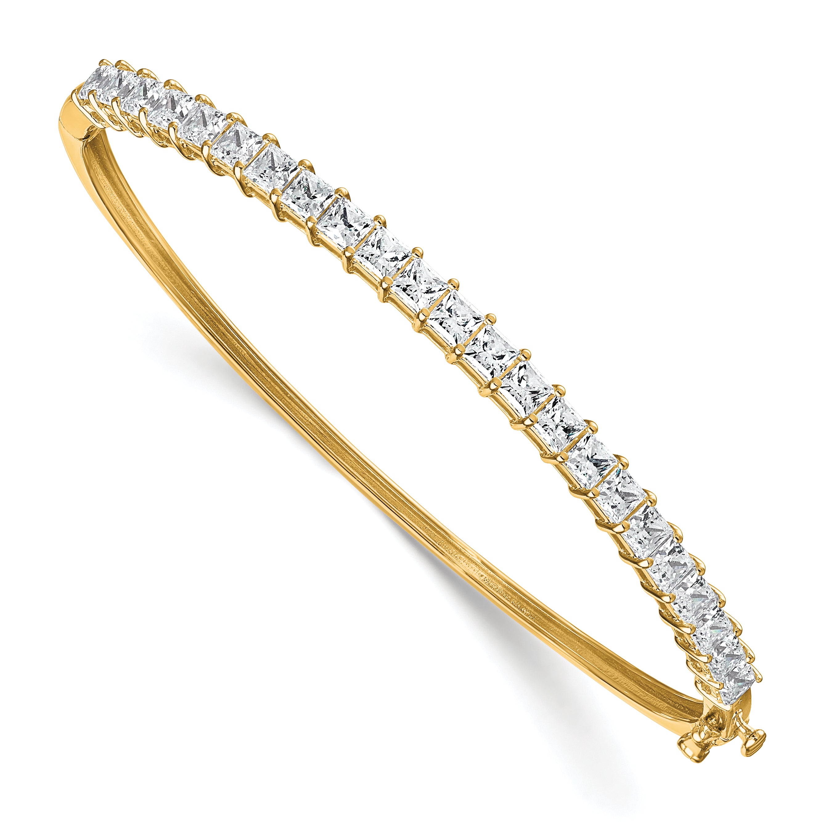 14k 4 1/6 carat Lab Grown Diamond VS+ F+ Complete Hinged Bangle