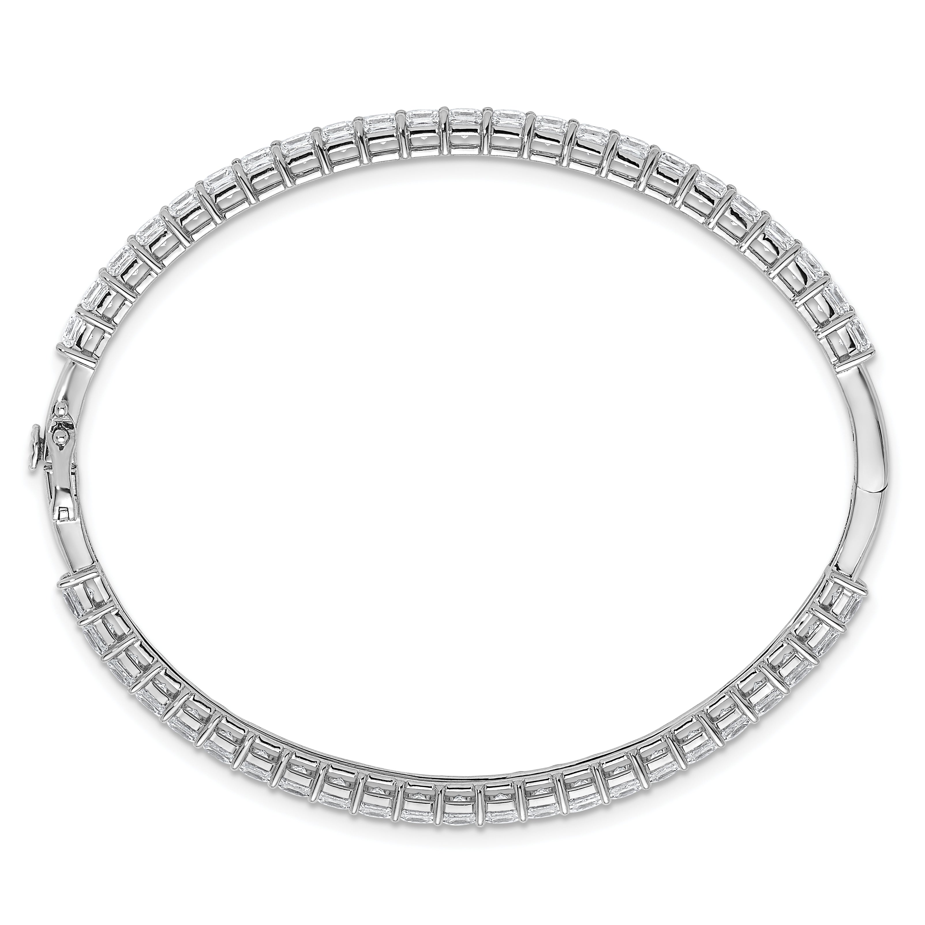 14k White Gold 8 1/3 carat Lab Grown Diamond VS+ F+ Complete Hinged Bangle Secondary image