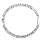 14k White Gold 7 1/4 carat Lab Grown Diamond VS+ F+ Complete Hinged Bangle