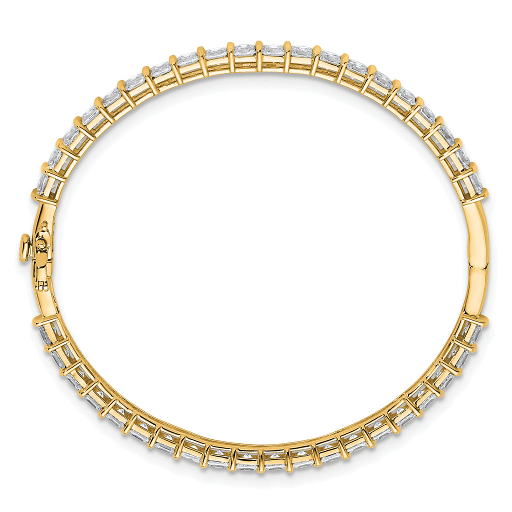 14k 7 1/4 carat Lab Grown Diamond VS+ F+ Complete Hinged Bangle