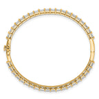 14k 7 1/4 carat Lab Grown Diamond VS+ F+ Complete Hinged Bangle