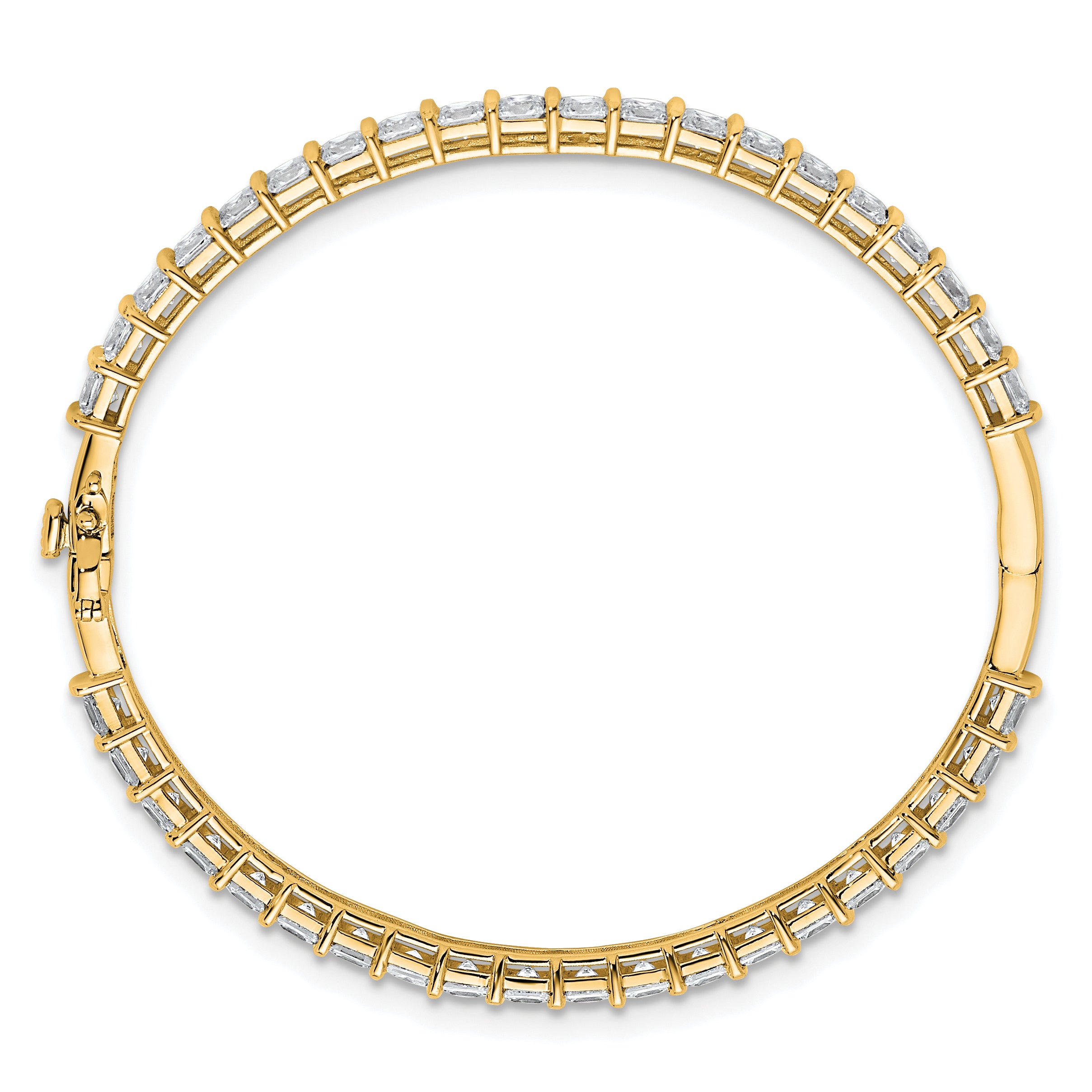 14k 7 1/4 carat Lab Grown Diamond VS+ F+ Complete Hinged Bangle