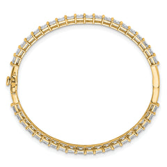 14k 7 1/4 carat Lab Grown Diamond VS+ F+ Complete Hinged Bangle