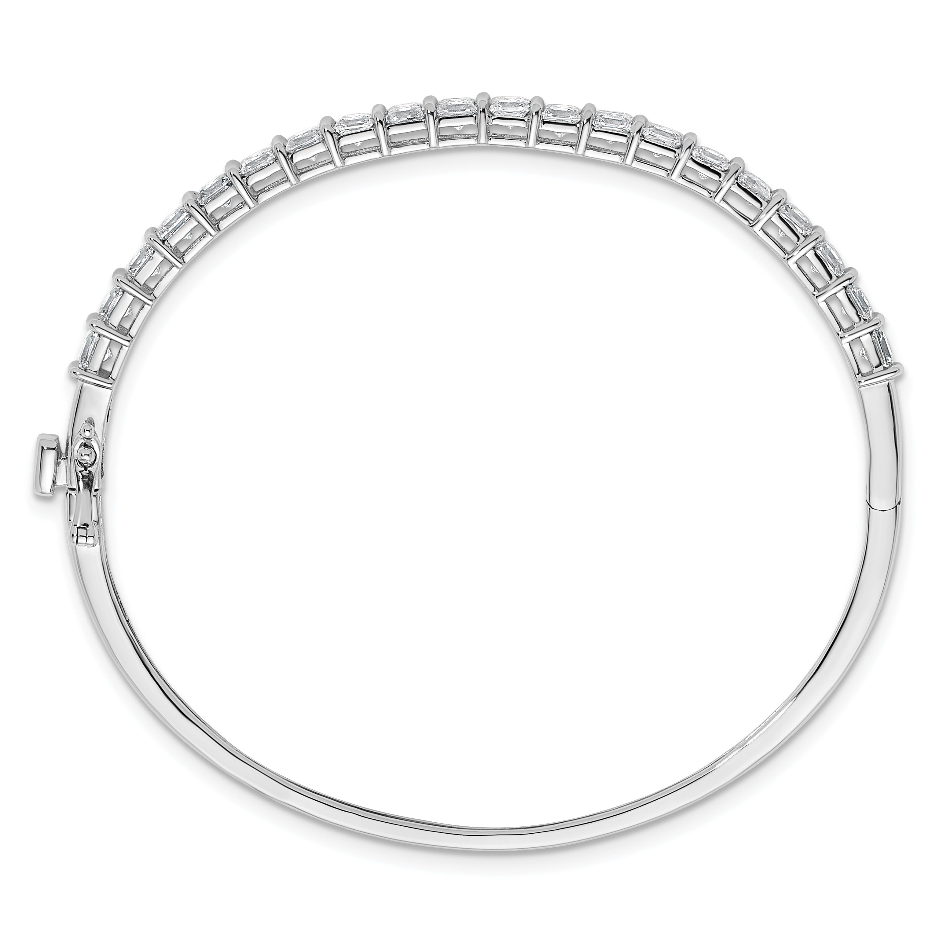 14k White Gold 3 5/8 carat Lab Grown Diamond VS+ F+ Complete Hinged Bangle Secondary image