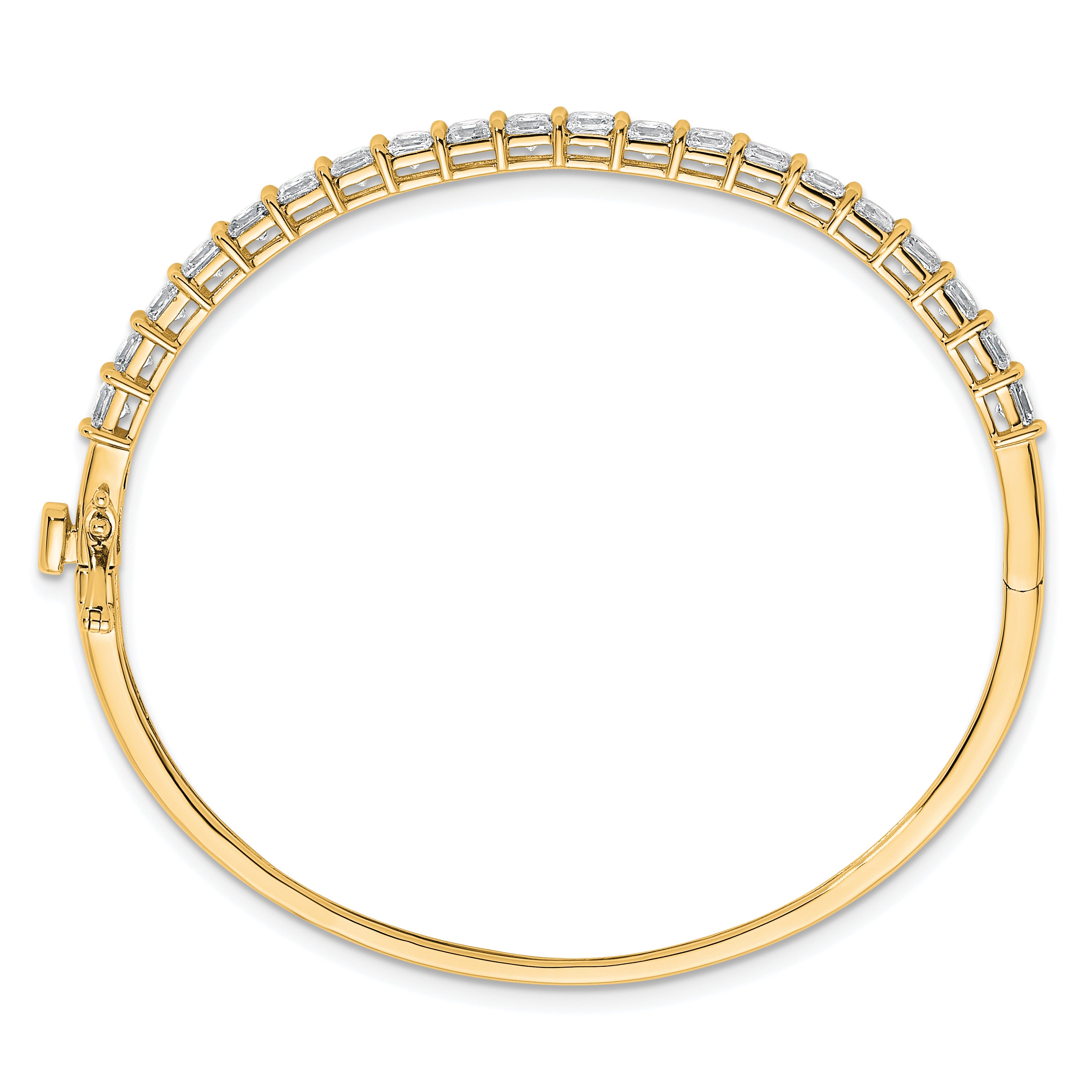 14k 3 5/8 carat Lab Grown Diamond VS+ F+ Complete Hinged Bangle