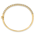 14k 3 5/8 carat Lab Grown Diamond VS+ F+ Complete Hinged Bangle