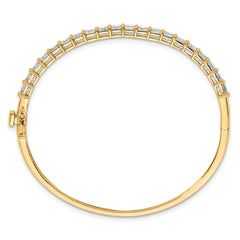 14k 3 5/8 carat Lab Grown Diamond VS+ F+ Complete Hinged Bangle