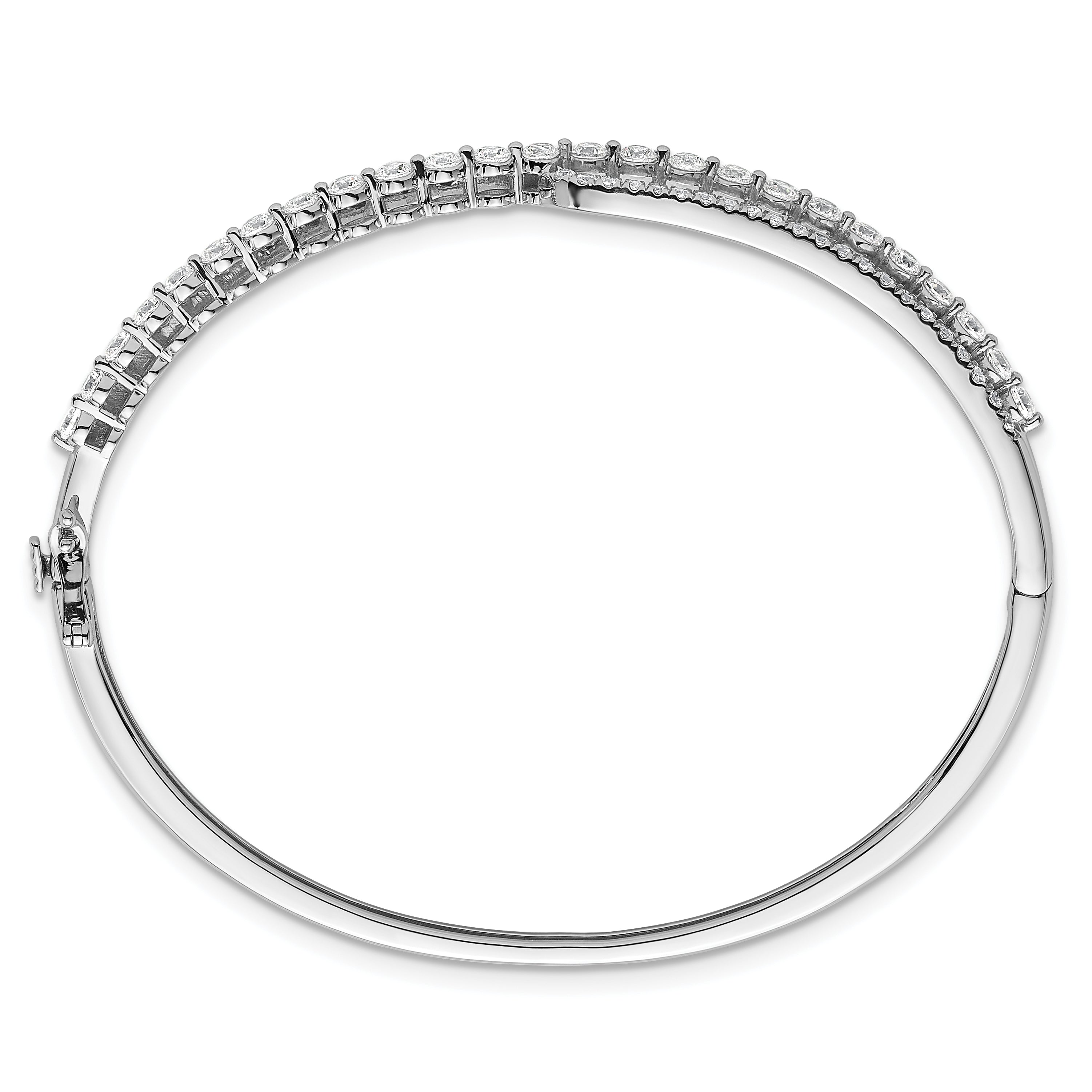 14k White Gold 2 1/8 carat Lab Grown Diamond VS+ F+ Complete Bangle Secondary image