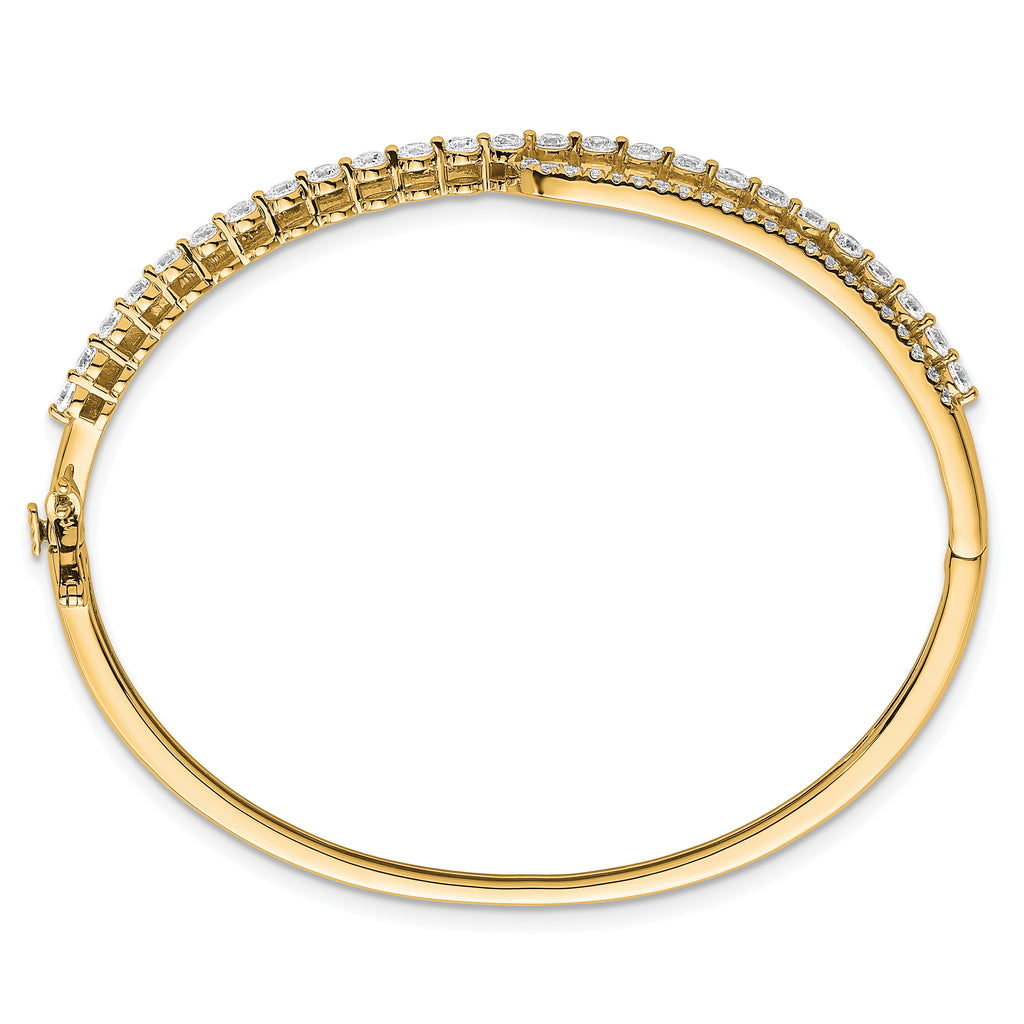 14k 2 1/8 carat Lab Grown Diamond VS+ F+ Complete Bangle