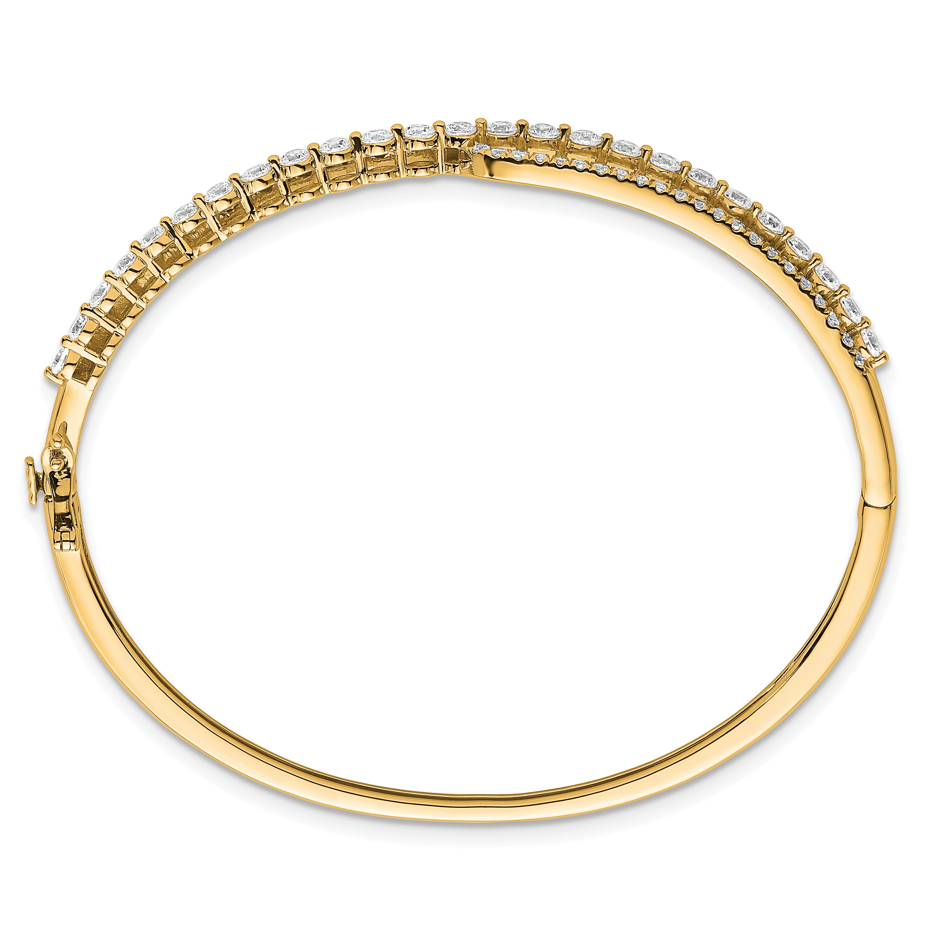 14k 2 1/8 carat Lab Grown Diamond VS+ F+ Complete Bangle