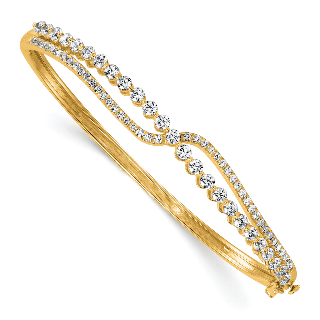 14k 2 1/8 carat Lab Grown Diamond VS+ F+ Complete Bangle