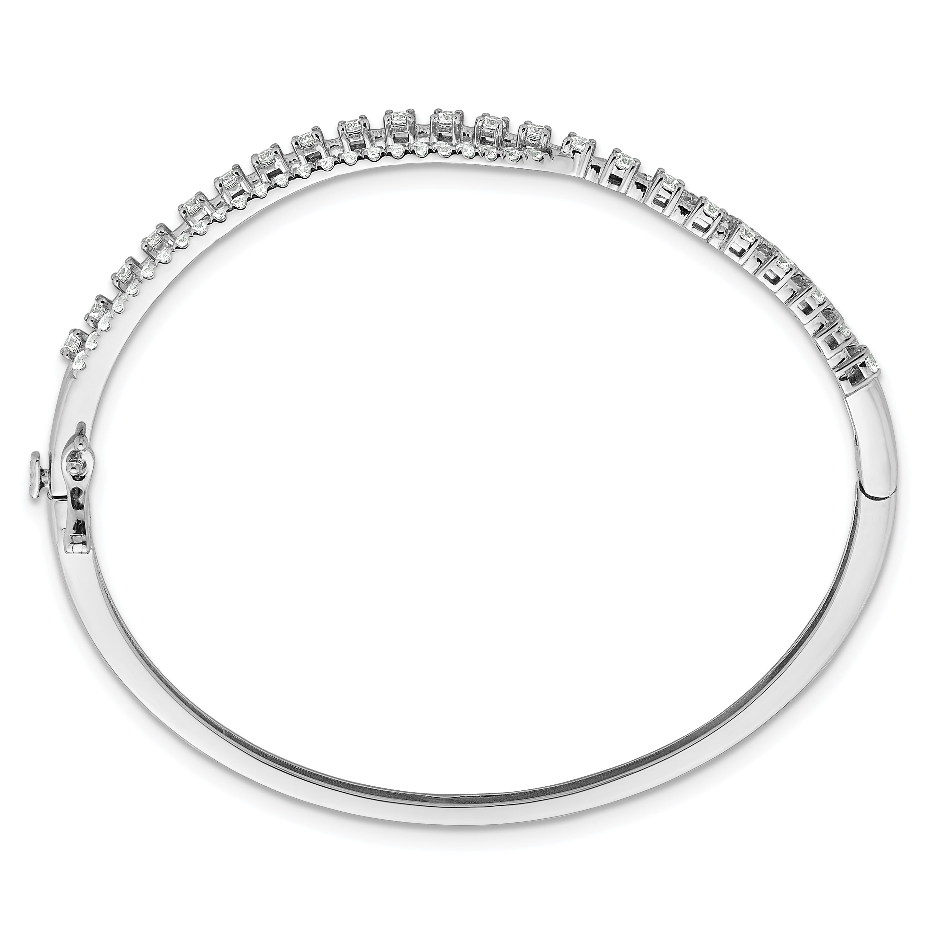 14k White Gold 1 3/8 carat Lab Grown Diamond VS+ F+ Complete Bangle Secondary image