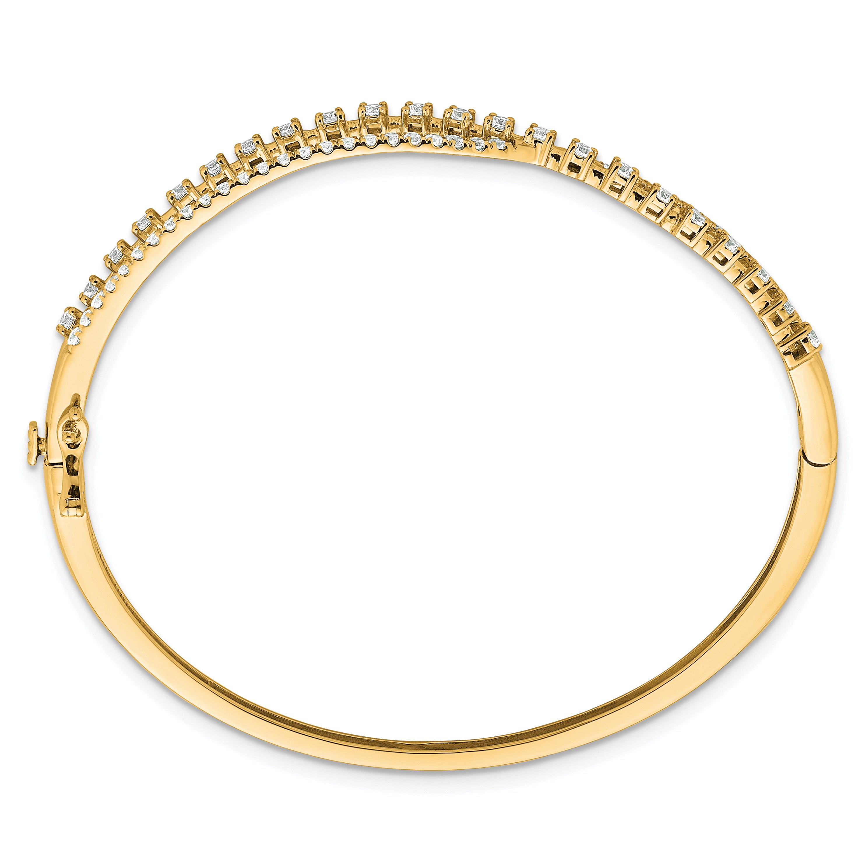 14k 1 3/8 carat Lab Grown Diamond VS+ F+ Complete Bangle