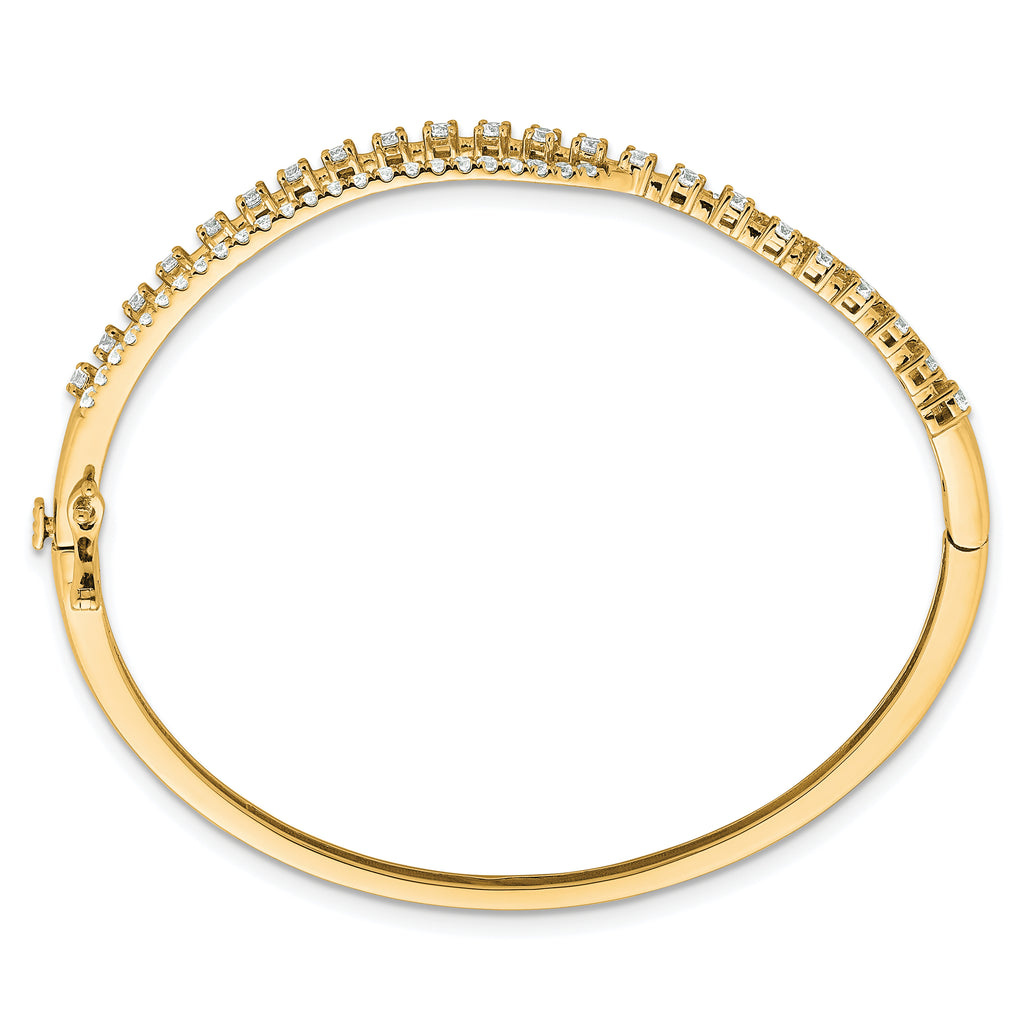 14k 1 3/8 carat Lab Grown Diamond VS+ F+ Complete Bangle