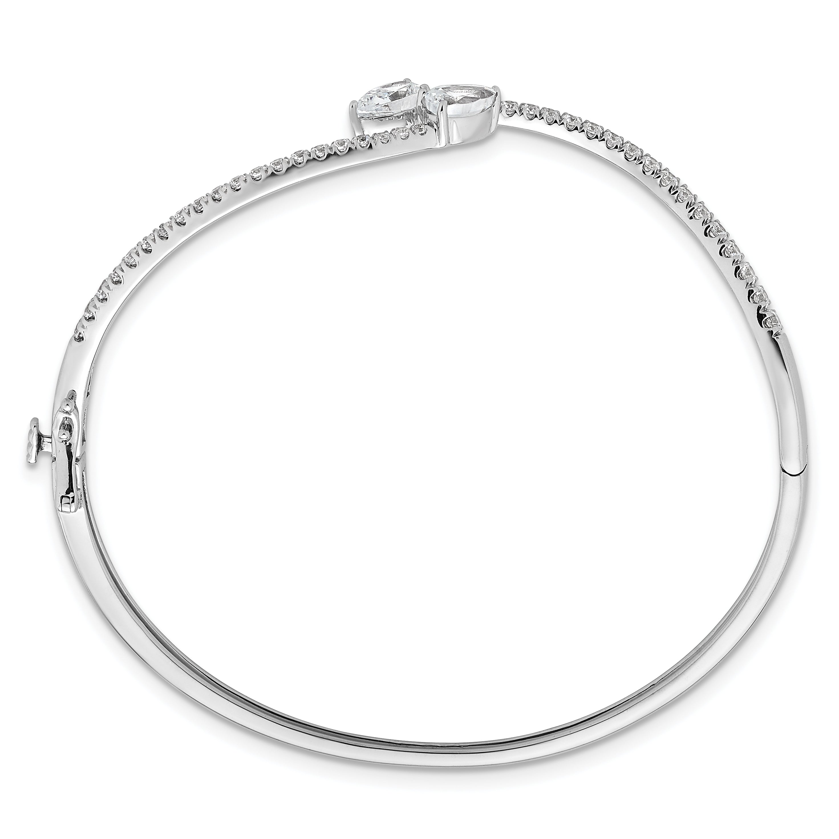 14k White Gold 1 7/8 carat Lab Grown Diamond VS+ F+ Complete Bangle Secondary image