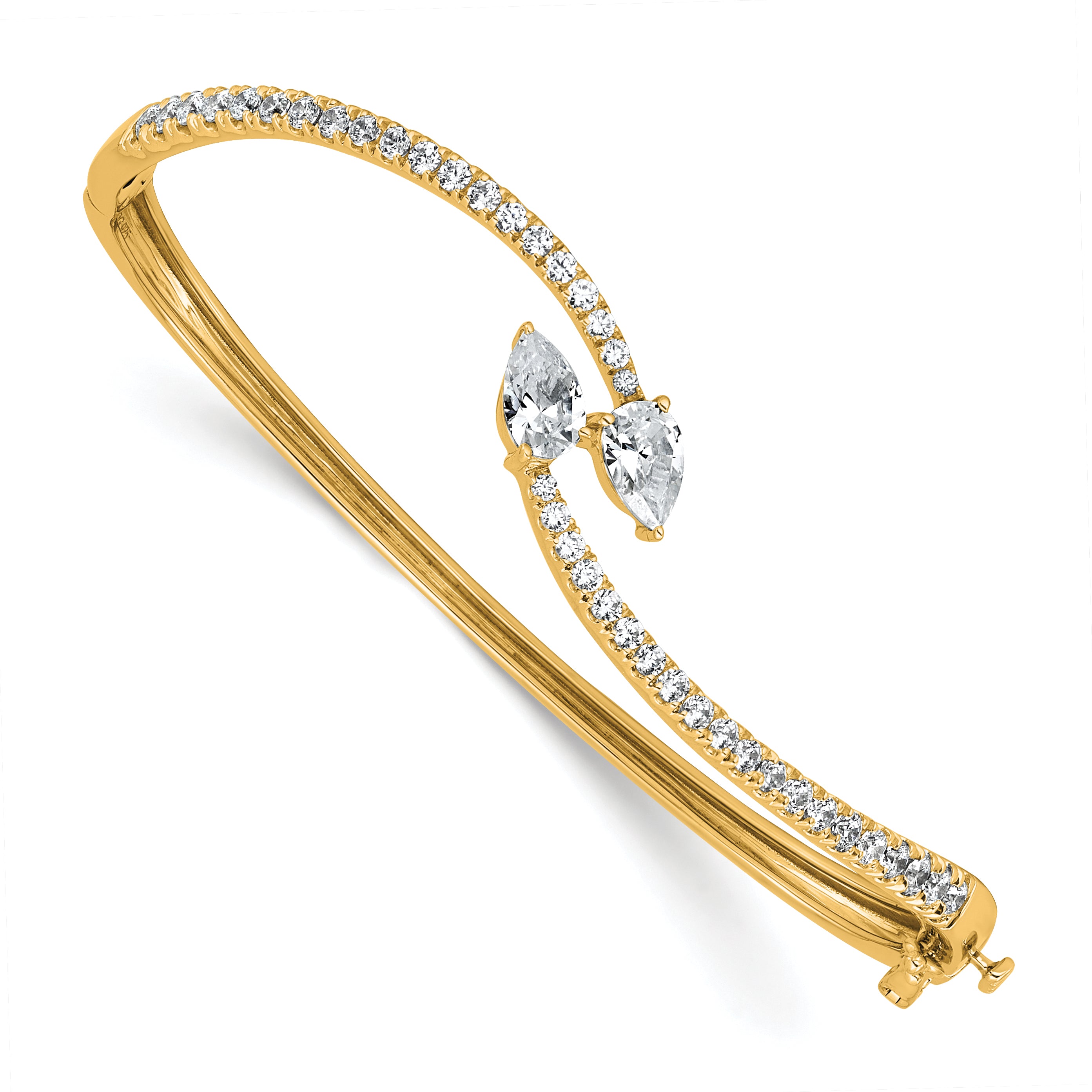 14k 1 7/8 carat Lab Grown Diamond VS+ F+ Complete Bangle