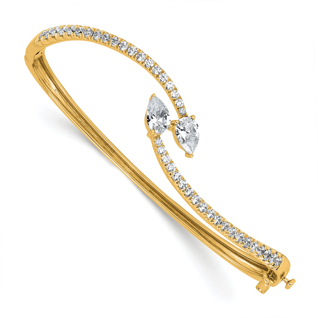 14k 1 7/8 carat Lab Grown Diamond VS+ F+ Complete Bangle