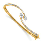 14k 1 7/8 carat Lab Grown Diamond VS+ F+ Complete Bangle