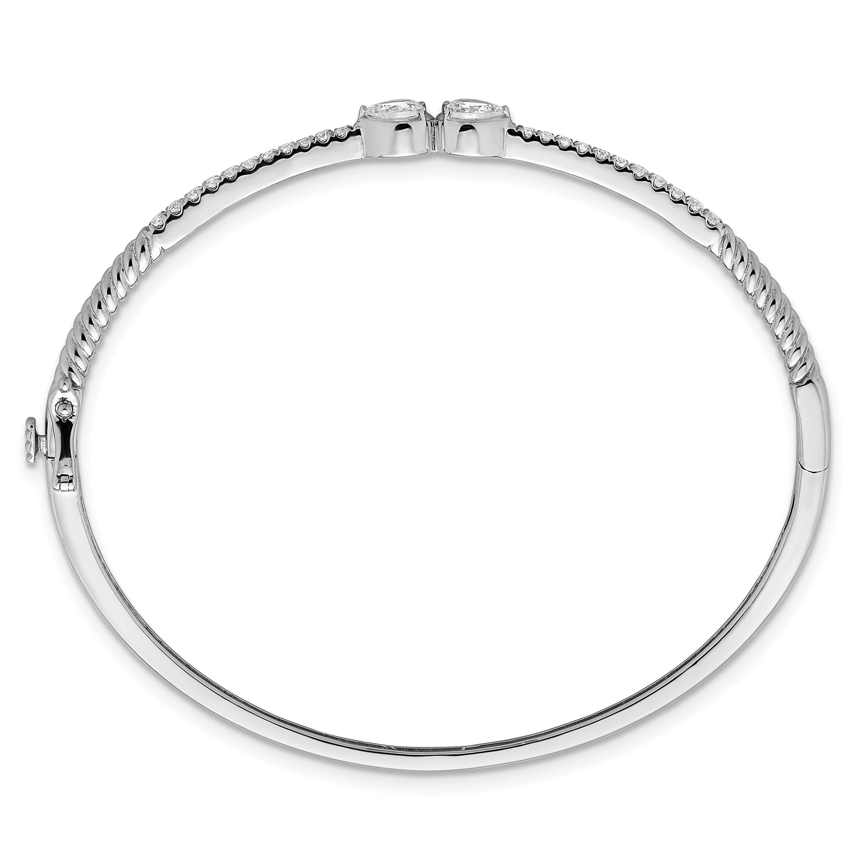 14k White Gold 3/4 carat Lab Grown Diamond VS+ F+ Complete Bangle Secondary image