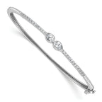 14k White Gold 3/4 carat Lab Grown Diamond VS+ F+ Complete Bangle
