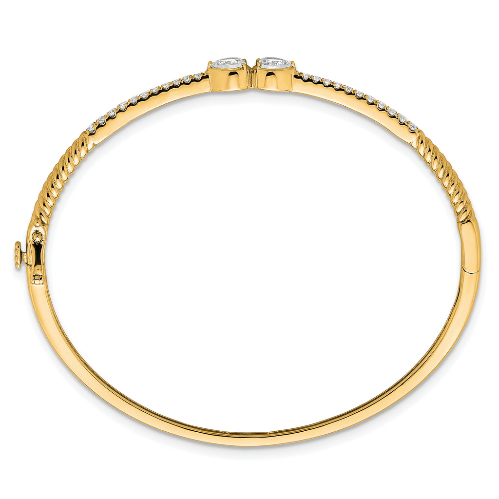 14k 3/4 carat Lab Grown Diamond VS+ F+ Complete Bangle