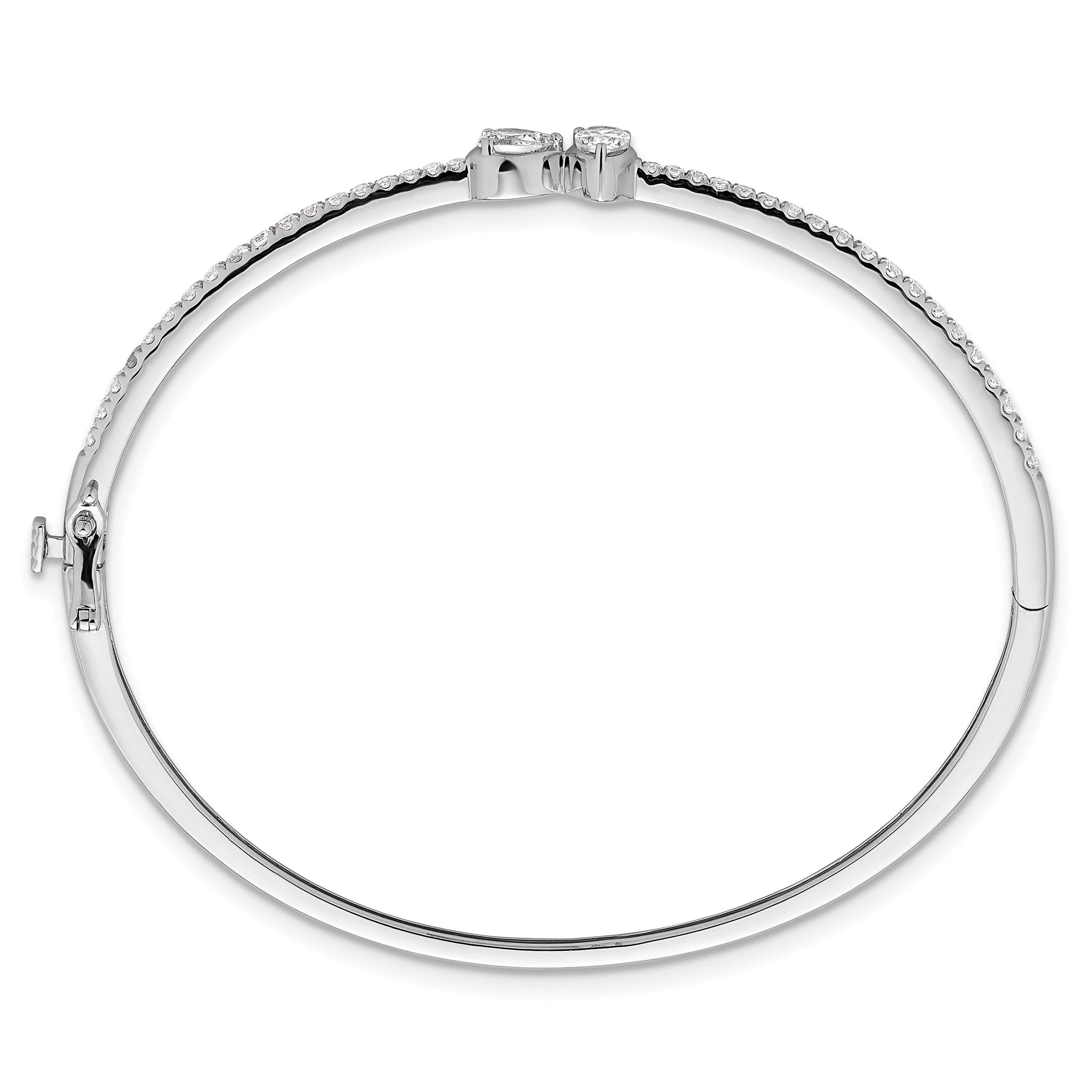 14k White Gold 1 1/6 carat Lab Grown Diamond VS+ F+ Complete Bangle Secondary image