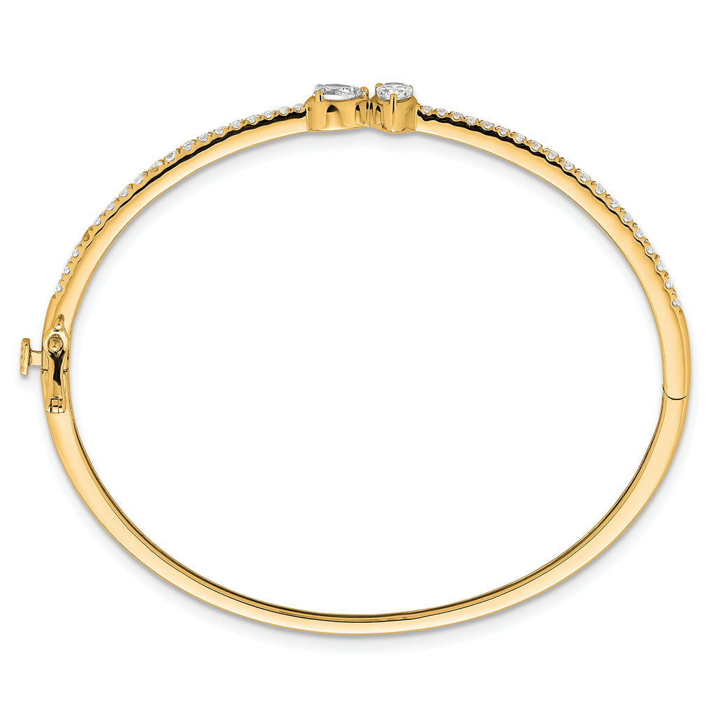 14k 1 1/6 carat Lab Grown Diamond VS+ F+ Complete Bangle