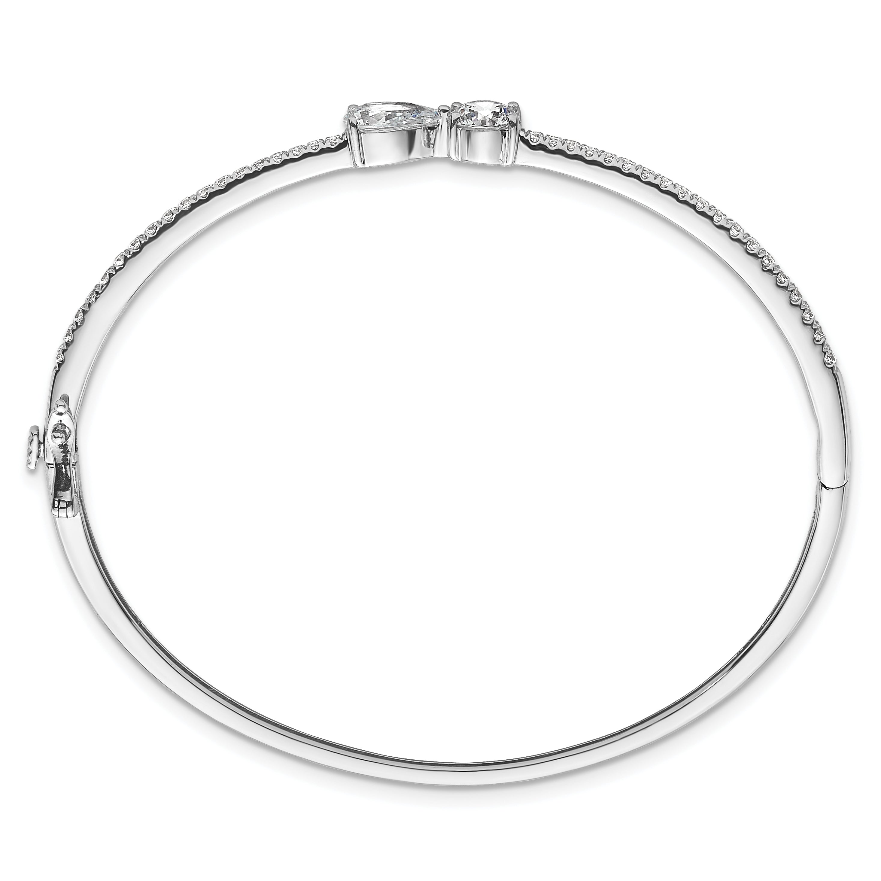 14k White Gold 2 carat Lab Grown Diamond VS+ F+ Complete Bangle Secondary image