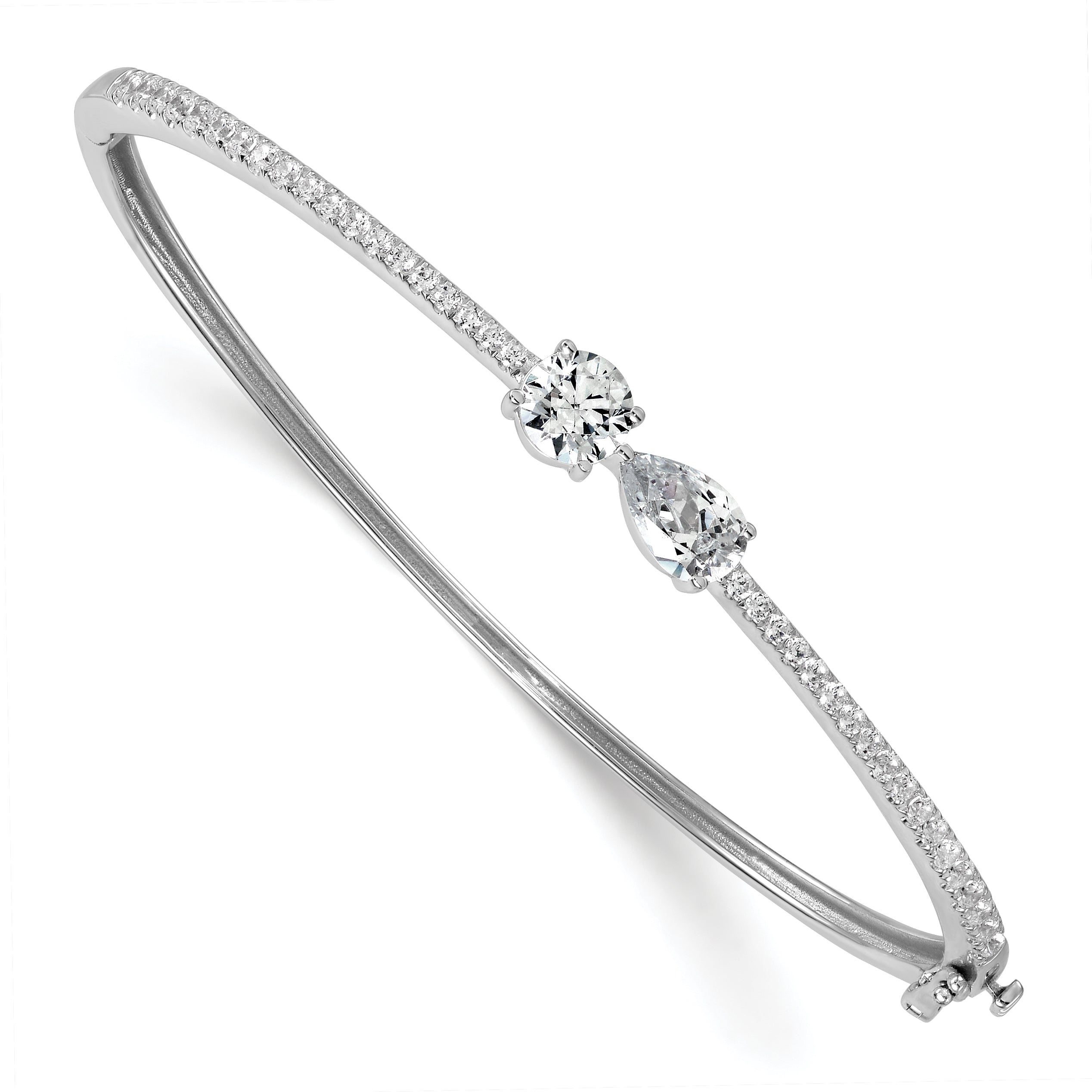 14k White Gold 2 carat Lab Grown Diamond VS+ F+ Complete Bangle Main image
