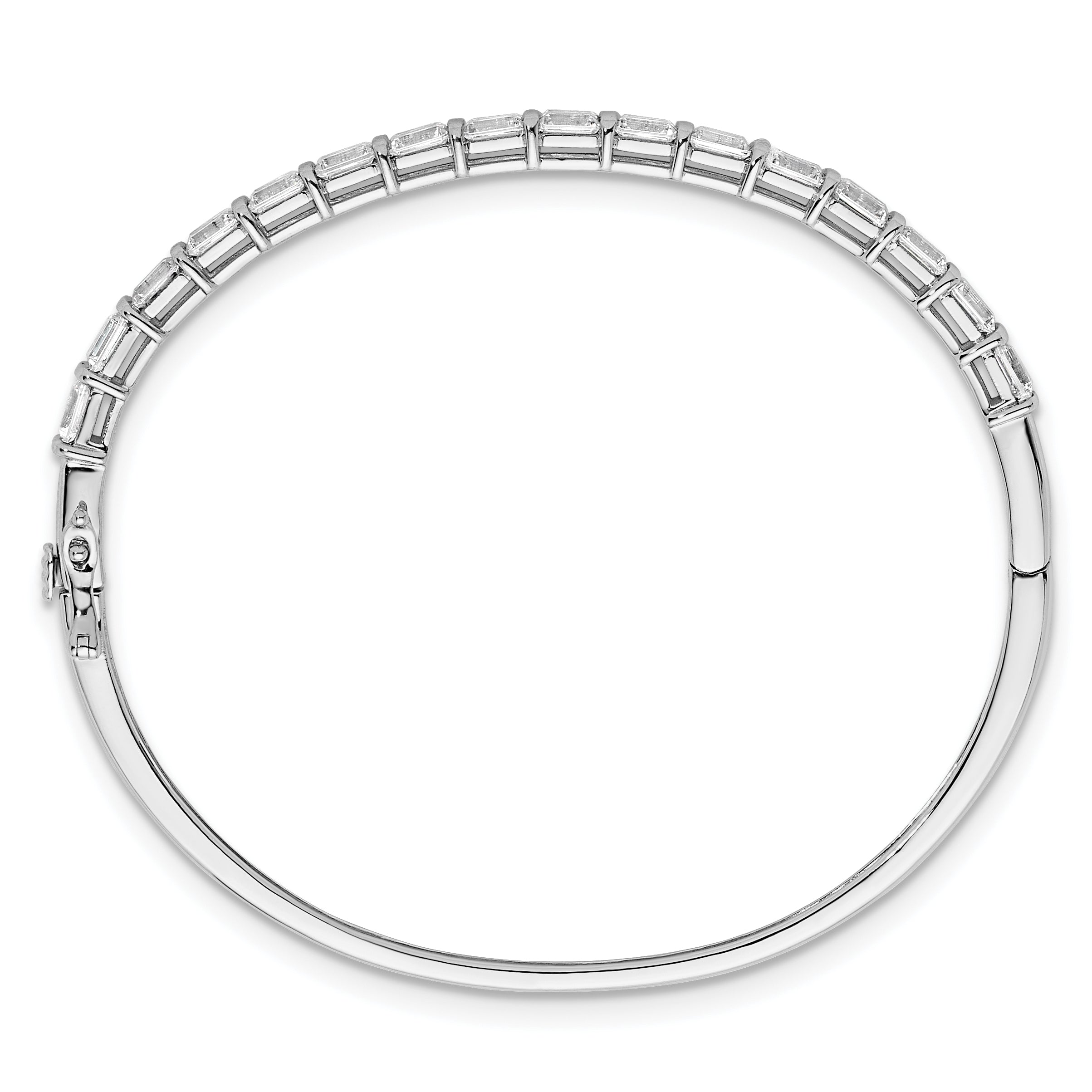 14k White Gold 3 1/4 carat Lab Grown Diamond VS+ F+ Complete Bangle Secondary image