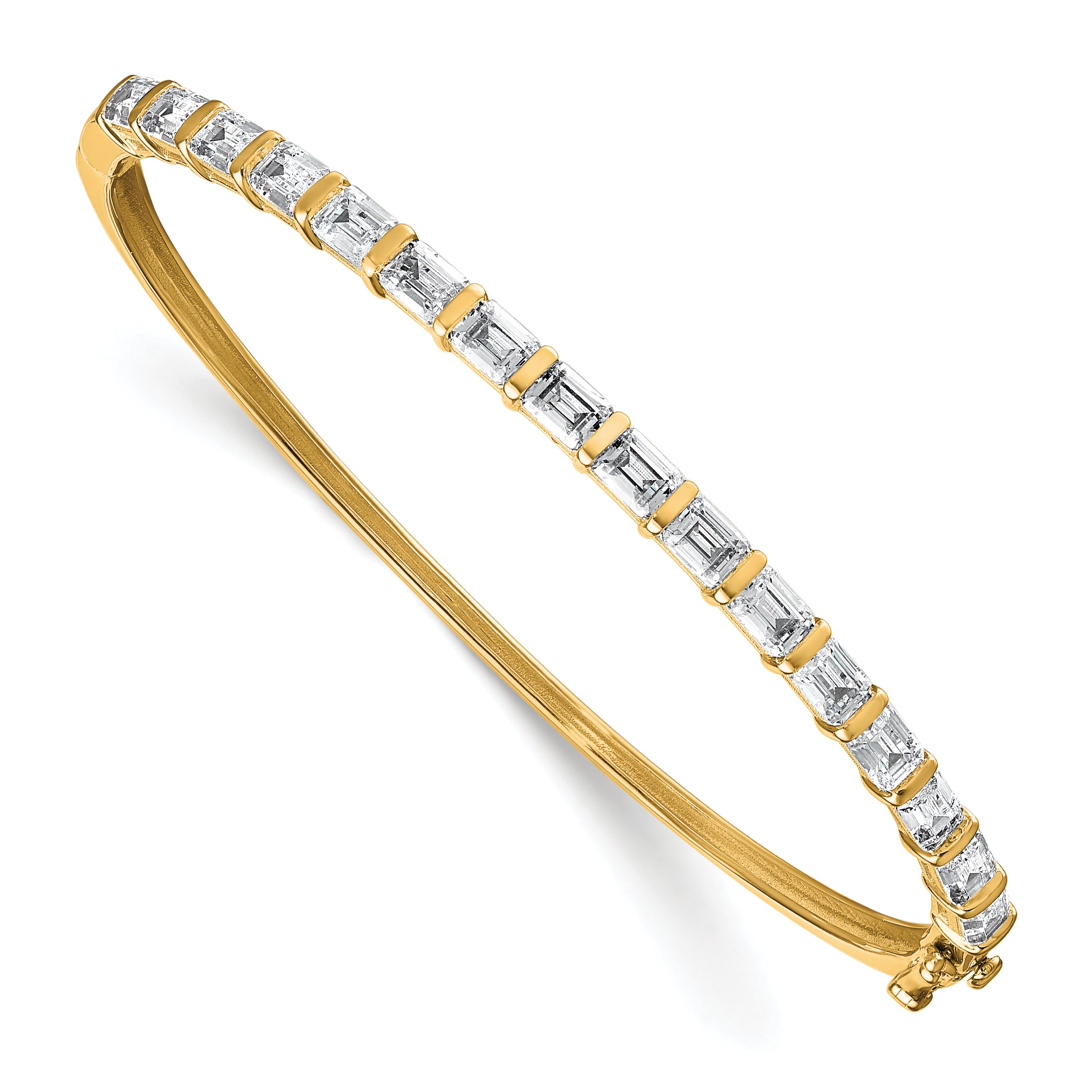 14k 3 1/4 carat Lab Grown Diamond VS+ F+ Complete Bangle