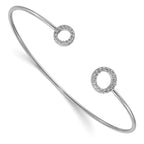Women's 14K White Gold 1/4 ct Lab-Grown Diamond Solid Bangle