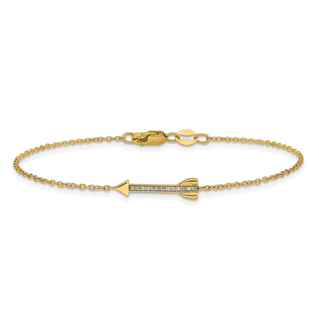 14k Complete 1/20 carat Diamond Arrow Bracelet