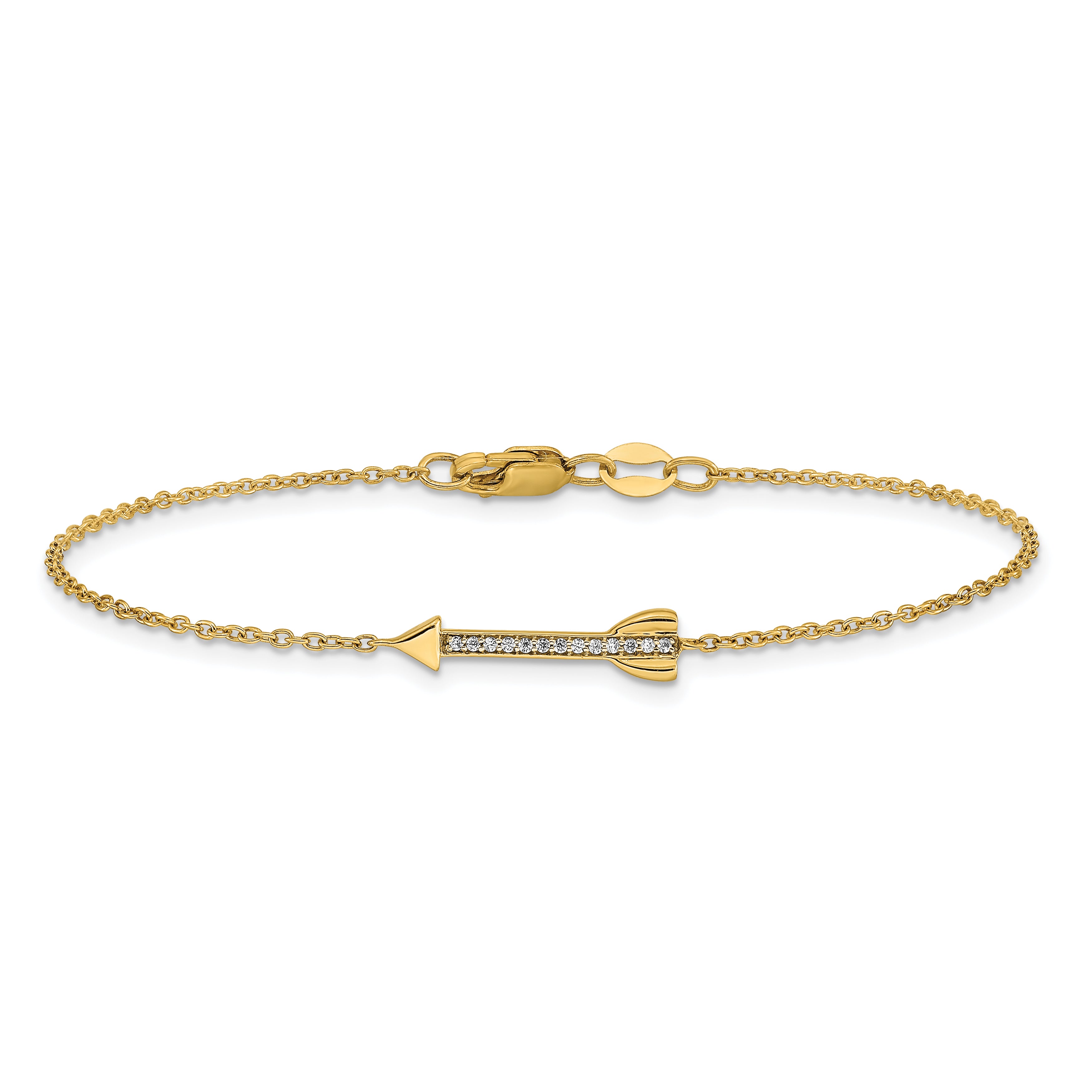 14k Complete 1/20 carat Diamond Arrow Bracelet