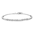 Women's 14K White Gold 1/2 ct Lab-Grown Diamond Solid Bangle