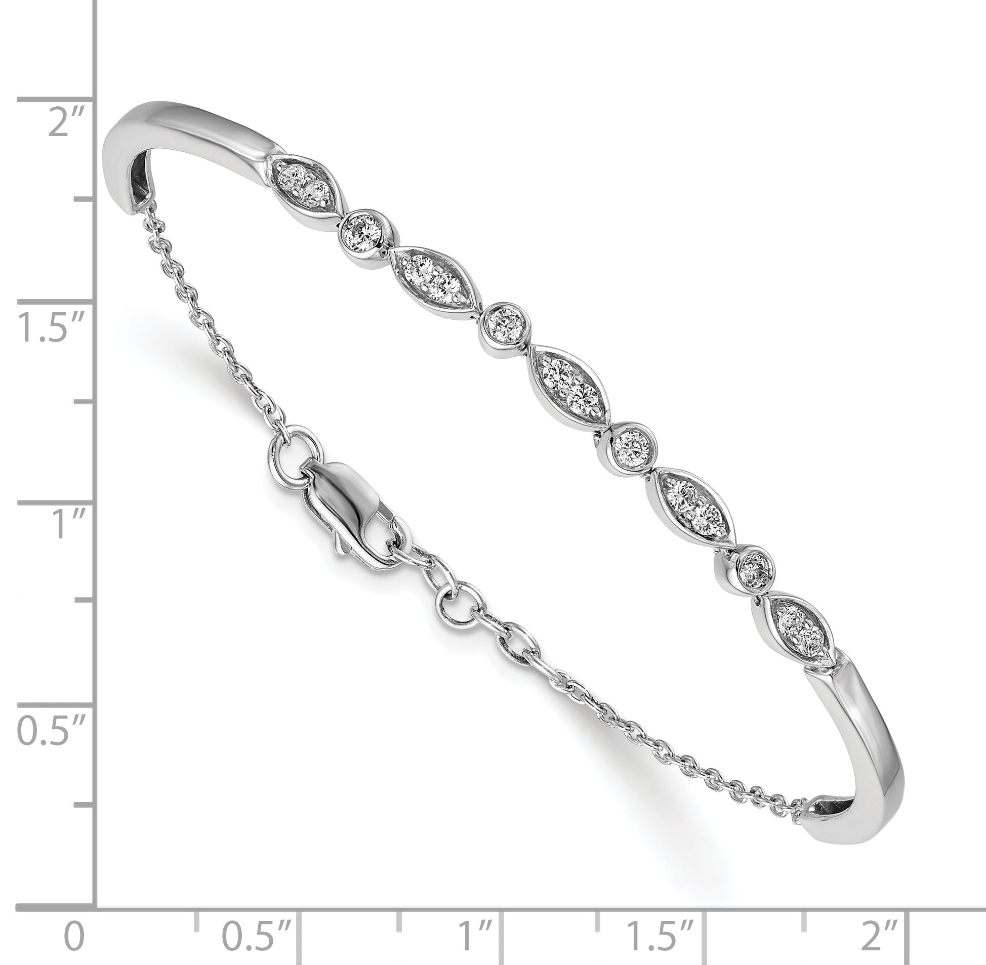 Women's 14K White Gold 1/2 ct Lab-Grown Diamond Solid Bangle Secondary image