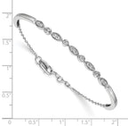 Women's 14K White Gold 1/2 ct Lab-Grown Diamond Solid Bangle