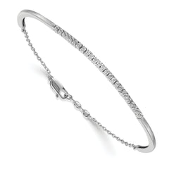14k White Gold 1/2 carat Lab Grown Diamond VS/SI+ G+ Bangle Bracelet