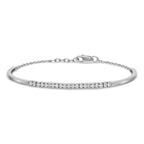 14k White Gold Complete 3/4 carat Diamond Half-Bangle 6.75 inch Bracelet with 0.5 inch Extender - Sophia Jewelers