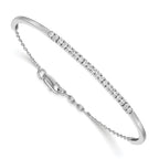 Women's 14K White Gold 3/4 ct Lab-Grown Diamond Solid Bangle