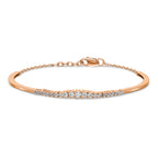 14k Rose Gold 3/4 carat Lab Grown Diamond VS/SI+ G+ Graduated Bangle Bracelet