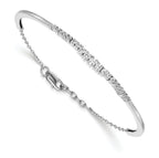14k White Gold 3/4 carat Lab Grown Diamond VS/SI+ G+ Graduated Bangle Bracelet