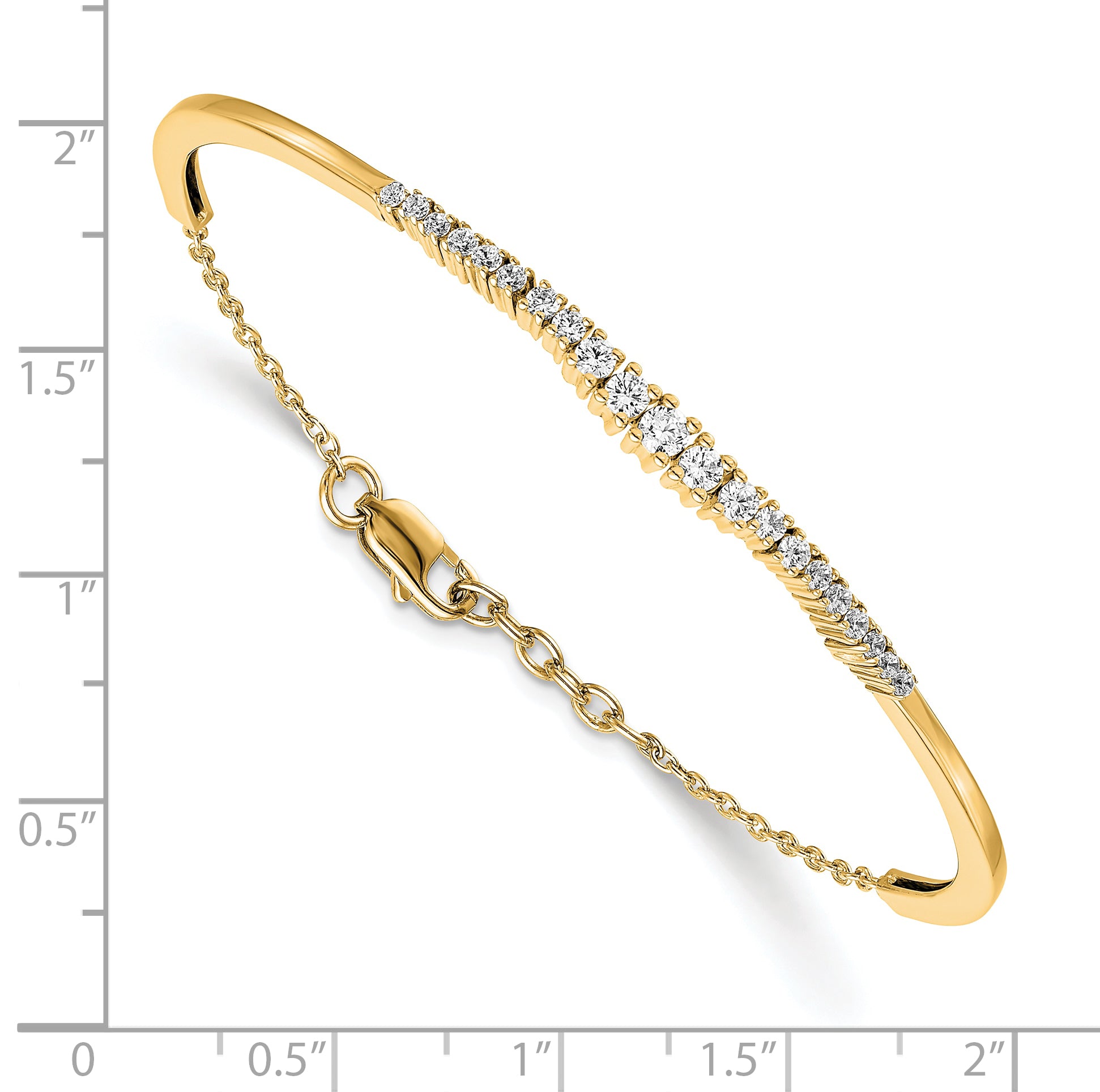 14k 3/4 carat Lab Grown Diamond VS/SI+ G+ Graduated Bangle Bracelet