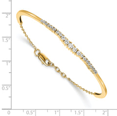 14k 3/4 carat Lab Grown Diamond VS/SI+ G+ Graduated Bangle Bracelet