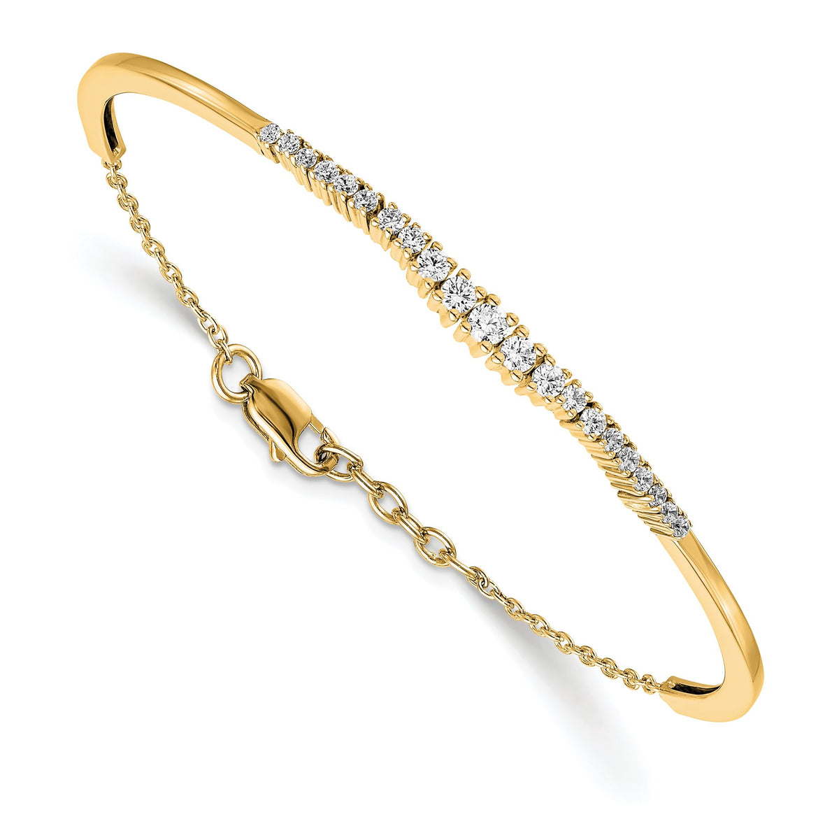 Lab-Grown Diamond Graduated Bangle Bracelet in 14K Yellow Gold (3/4 ct. tw.) - Sophia Jewelers Main image