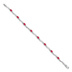 Women's 10K White Gold Gemstone Bracelet