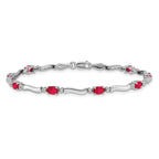 Women's 10K White Gold Gemstone Bracelet