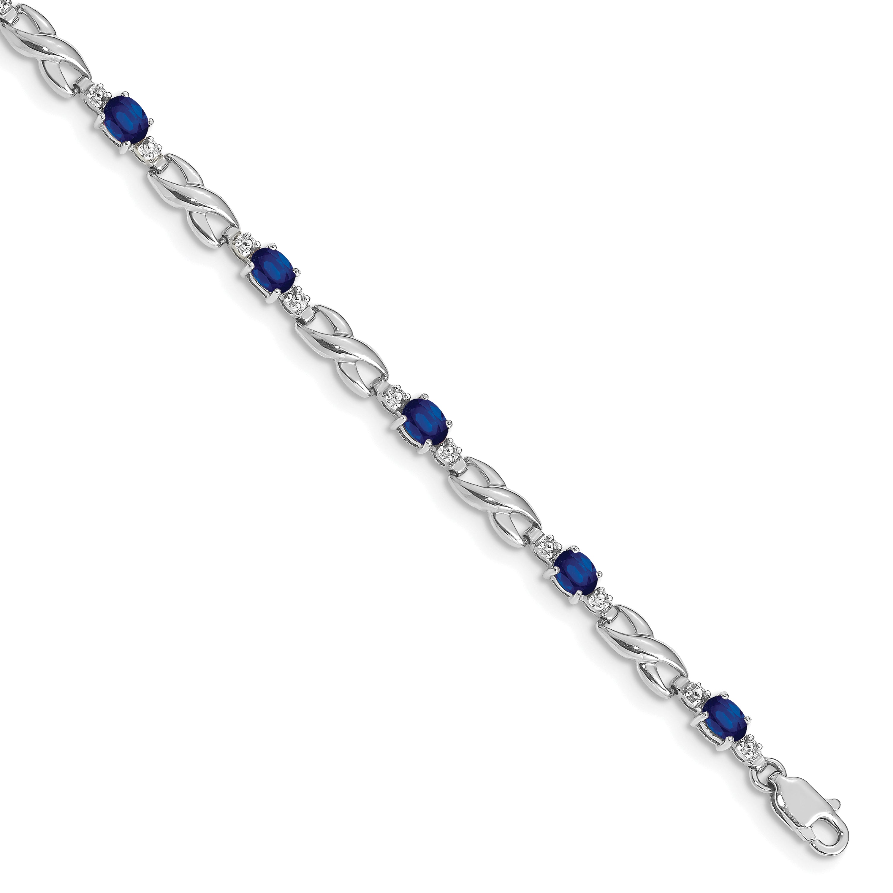 10k White Gold Diamond and Sapphire Bracelet Main image